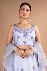Mauve Chanderi LehengaDSC09657