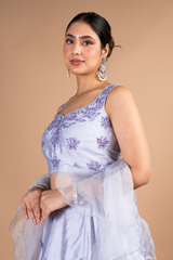 Mauve Chanderi LehengaDSC09658