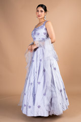 Mauve Chanderi LehengaDSC09659