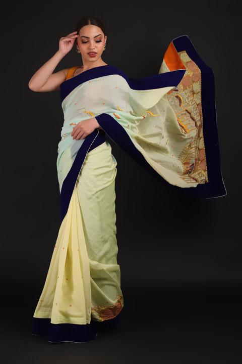 Green Chanderi Saree