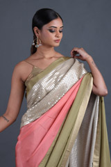 Pink Habotai Silk SareeIMG_9412