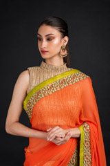Orange Chantilly Lace Saree_DSC4614-Edit