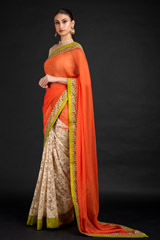 Orange Chantilly Lace Saree_DSC4616-Edit