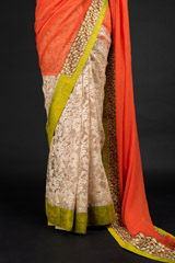 Orange Chantilly Lace Saree_DSC4621
