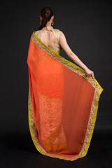 Orange Chantilly Lace Saree_DSC4623