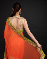 Orange Chantilly Lace Saree_DSC4624