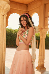 Coral Net Embellished Lehenga2