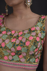 Coral Net Embellished Lehenga_DTR0601