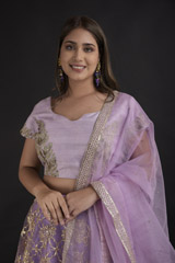 Lavender Gota Lehanga Set_DTR1244