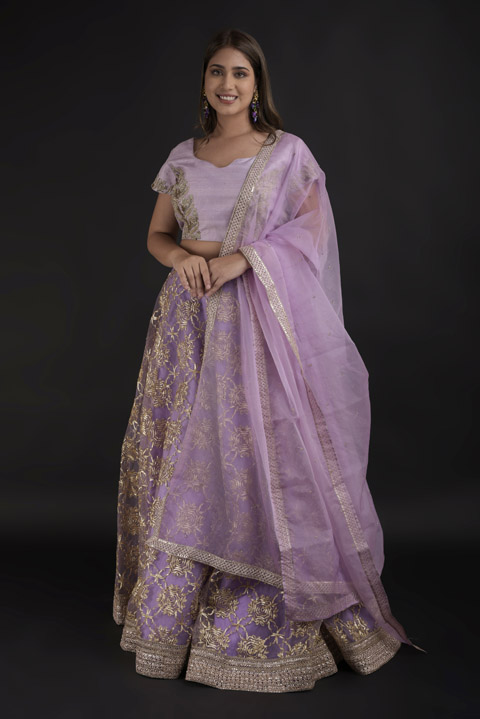 Lavender Gota Lehanga Set