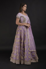 Lavender Gota Lehanga Set_DTR1247