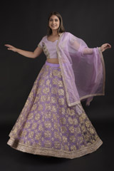 Lavender Gota Lehanga Set_DTR1252