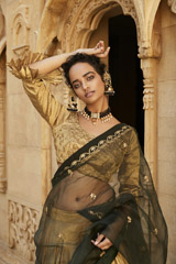 Golden Embroidered Lehenga Set3