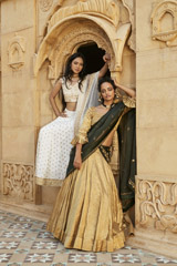 Golden Embroidered Lehenga Set4