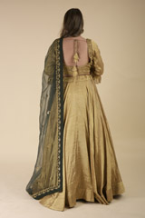 Golden Embroidered Lehenga Set_DTR1180