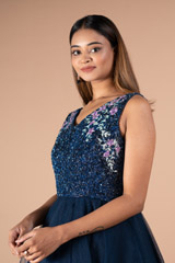 Dark Blue Ruffle GownDSC09199