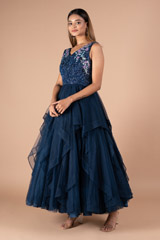 Dark Blue Ruffle GownDSC09202