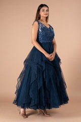 Dark Blue Ruffle GownDSC09203