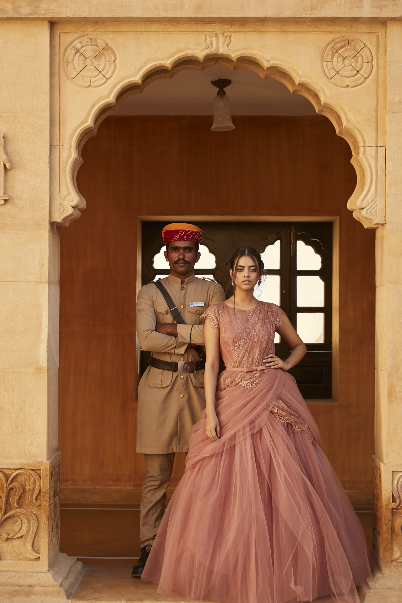 BROWN TULLE GOWN