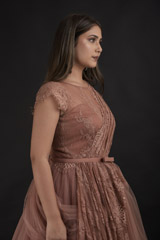 Peach Tulle Gown_DTR1343