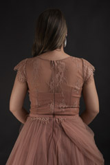 Peach Tulle Gown_DTR1347