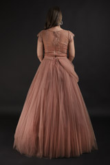 Peach Tulle Gown_DTR1349
