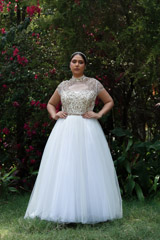 Embroidered White Gown