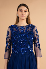 Blue Gown With Sequin WorkDSC00802