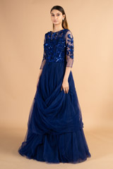 Blue Gown With Sequin WorkDSC00805