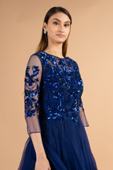 Blue Gown With Sequin WorkDSC00807