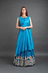 Blue Embroidered Top Bottom Set1406_video