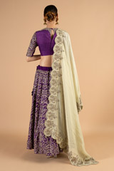 Purple Raw Silk And Chanderi LehengaDSC05001