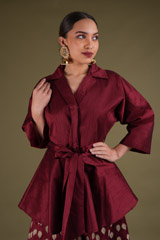 Wine Kimono Top Sharara SetDSC03342