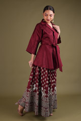 Wine Kimono Top Sharara SetDSC03345