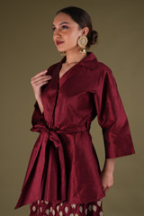 Wine Kimono Top Sharara SetDSC03350