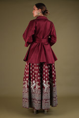 Wine Kimono Top Sharara SetDSC03351