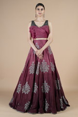 Pink And Maroon Ombre Top Bottom SetDSC08427