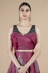 Pink And Maroon Ombre Top Bottom SetDSC08428