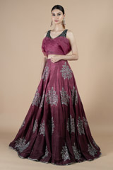 Pink And Maroon Ombre Top Bottom SetDSC08432
