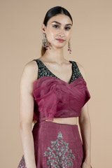 Pink And Maroon Ombre Top Bottom SetDSC08434