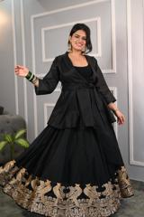 Black Embroidered Top Bottom Set2