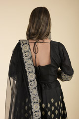 Black Embroidered Lehenga Set_DTR1133