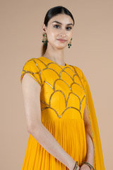 Yellow Scallop Anarkali SetDSC08476