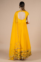 Yellow Scallop Anarkali SetDSC08477