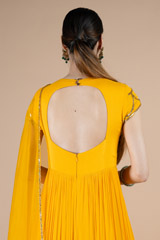 Yellow Scallop Anarkali SetDSC08478