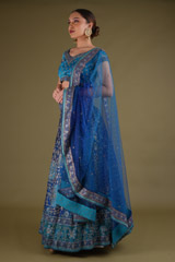 Blue Rayon Crepe embellished LehengaDSC03244
