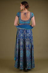 Blue Rayon Crepe embellished LehengaDSC03248