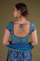 Blue Rayon Crepe embellished LehengaDSC03249