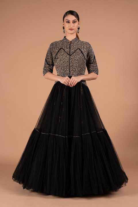 Black Taffeta Gown