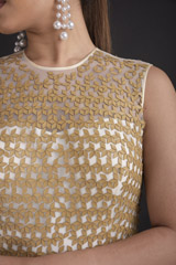 White Laser Cut Gown_DTR2649